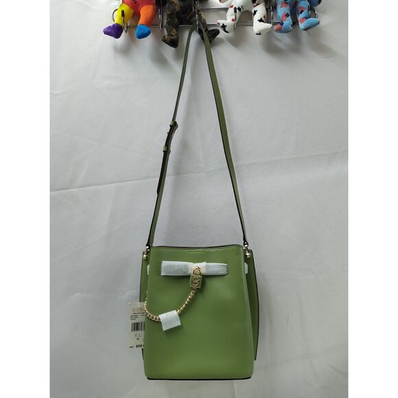 Michael Kors Hamilton Legacy Green Leather Lock Detail Messenger Bag - NWT $458 - Picture 13 of 13